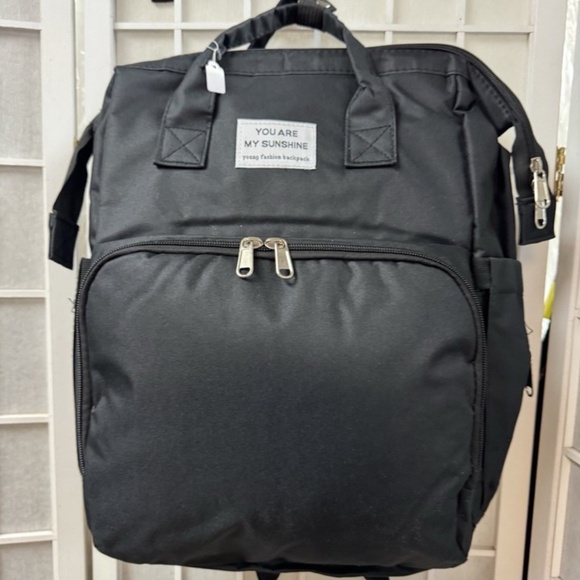 You Are My SunShine, Backpack unisex, Black, Medium, Zipper, Pockets, Folding.! main image 16